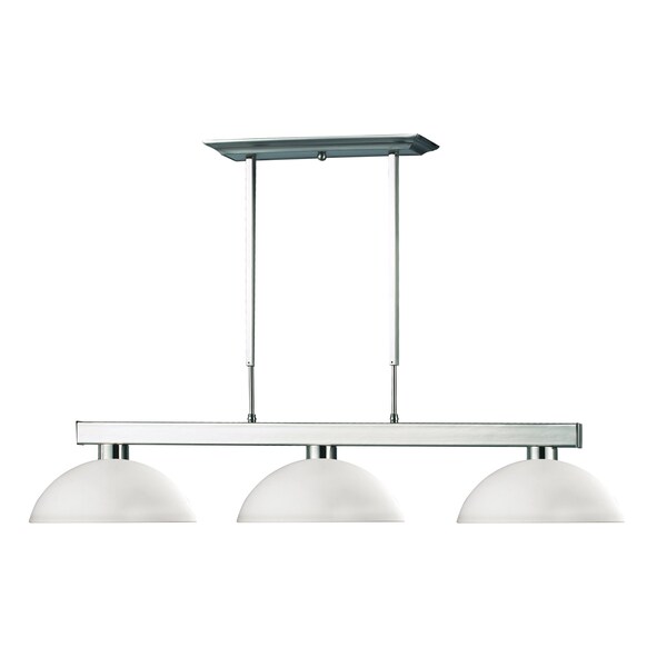 Z-Lite Cobalt 3 Light Billiard Light, Brushed Nickel & Matte Opal 152BN-DMO14 - main